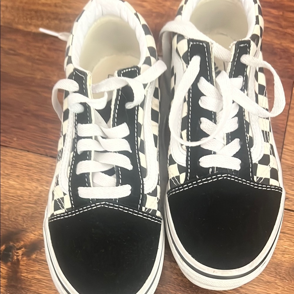 Vans Kids Black and White Checkered Sneakers
